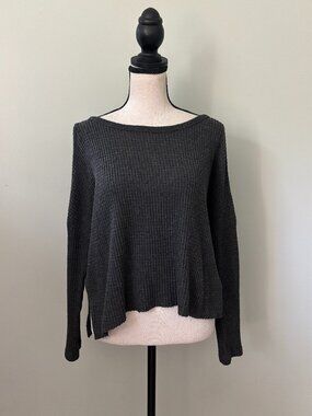 True by Rue21 Charcoal Waffle Knit Top — Size S Like New